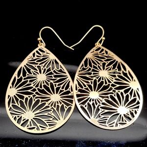 Sunflower - Floral Gold Plated Earrings